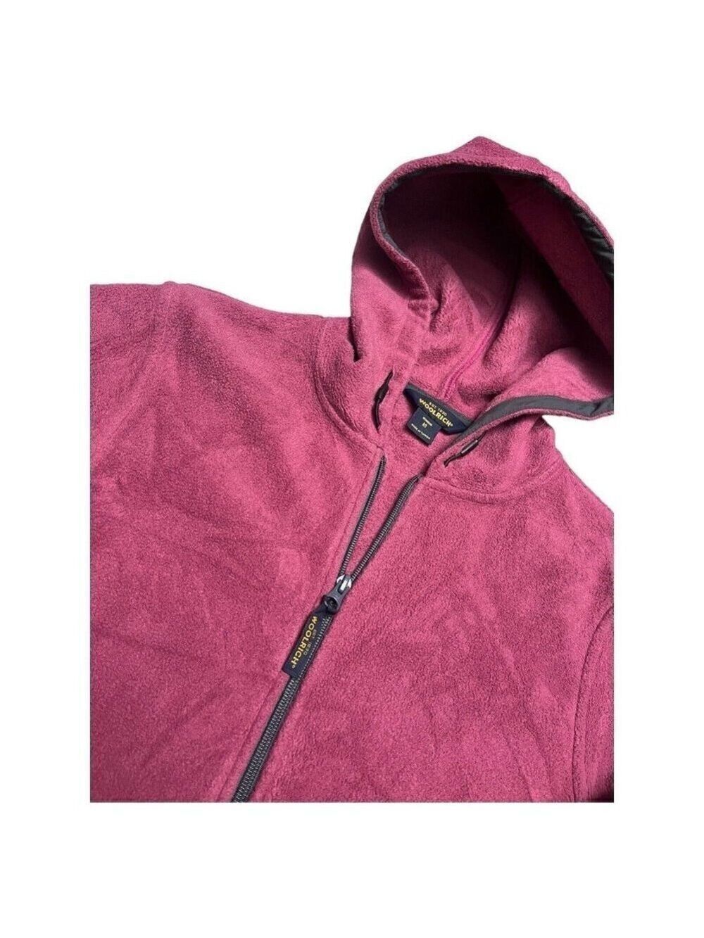 Woolrich Fleece Pink Womens Light Outdoor Designer Hooded Jacket Medium - Picture 3 of 4
